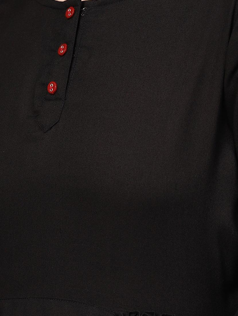 solid tiered bell sleeves kurta - 16914910 - Zoom Image - 4
