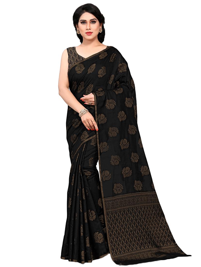 floral woven saree with blouse - 16915136 - Zoom Image - 1