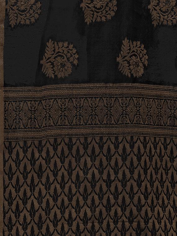floral woven saree with blouse - 16915136 - Zoom Image - 4