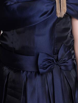 navy blue satin party gown - 16915168 - Standard Image - 4