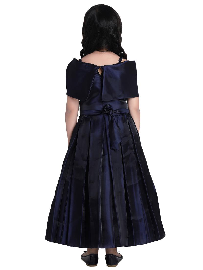 navy blue satin party gown - 16915168 - Zoom Image - 3