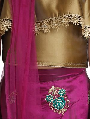 pink satin lehnga choli - 16915170 - Standard Image - 4