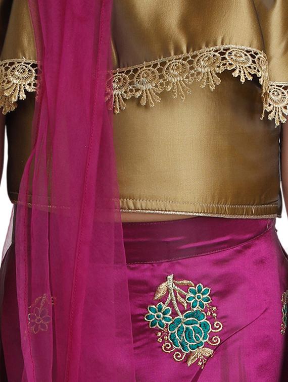 pink satin lehnga choli - 16915170 - Zoom Image - 4