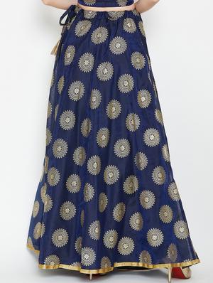gold print a-line skirt - 16915255 - Standard Image - 3