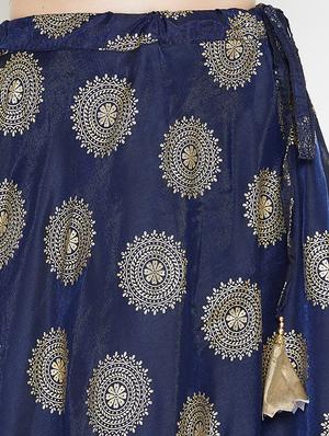 gold print a-line skirt - 16915255 - Standard Image - 5
