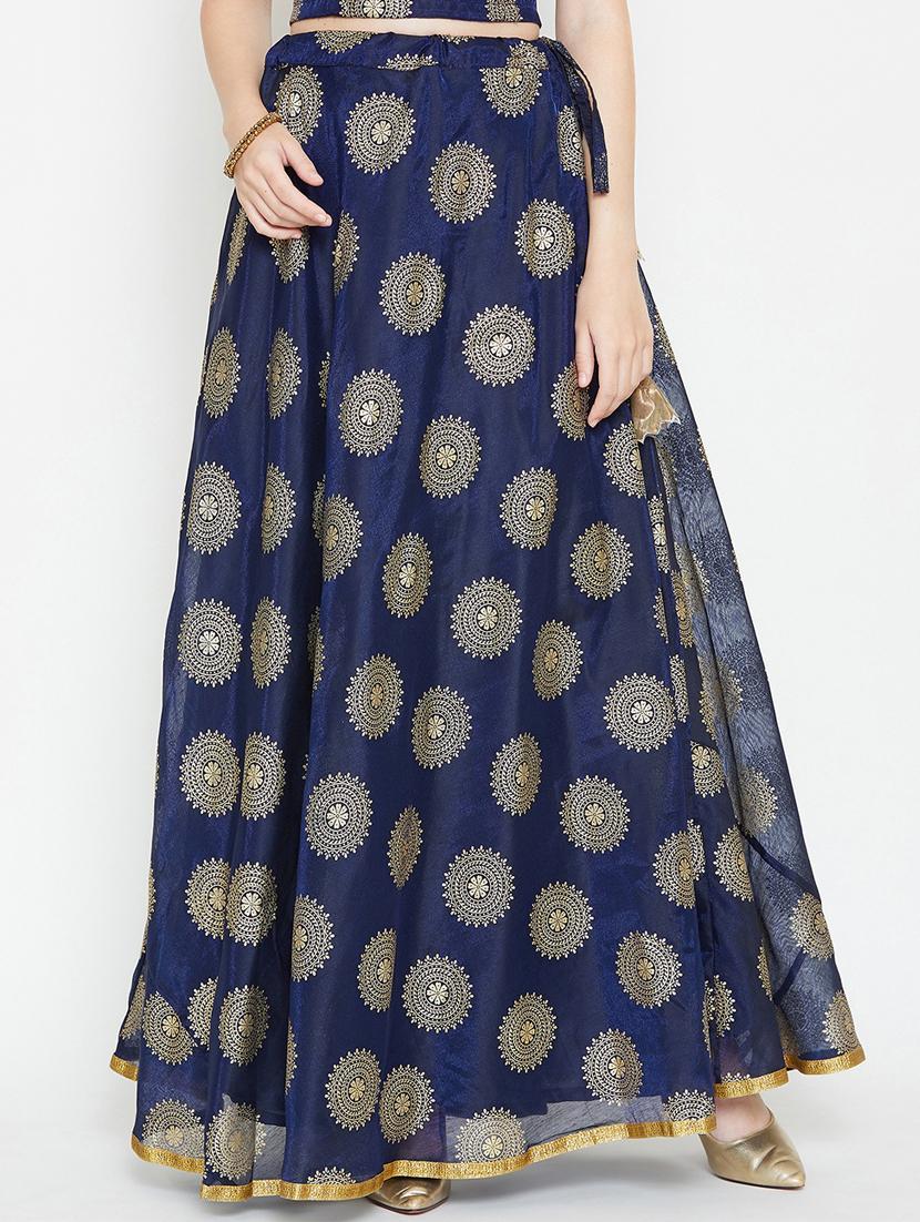 gold print a-line skirt - 16915255 - Zoom Image - 1