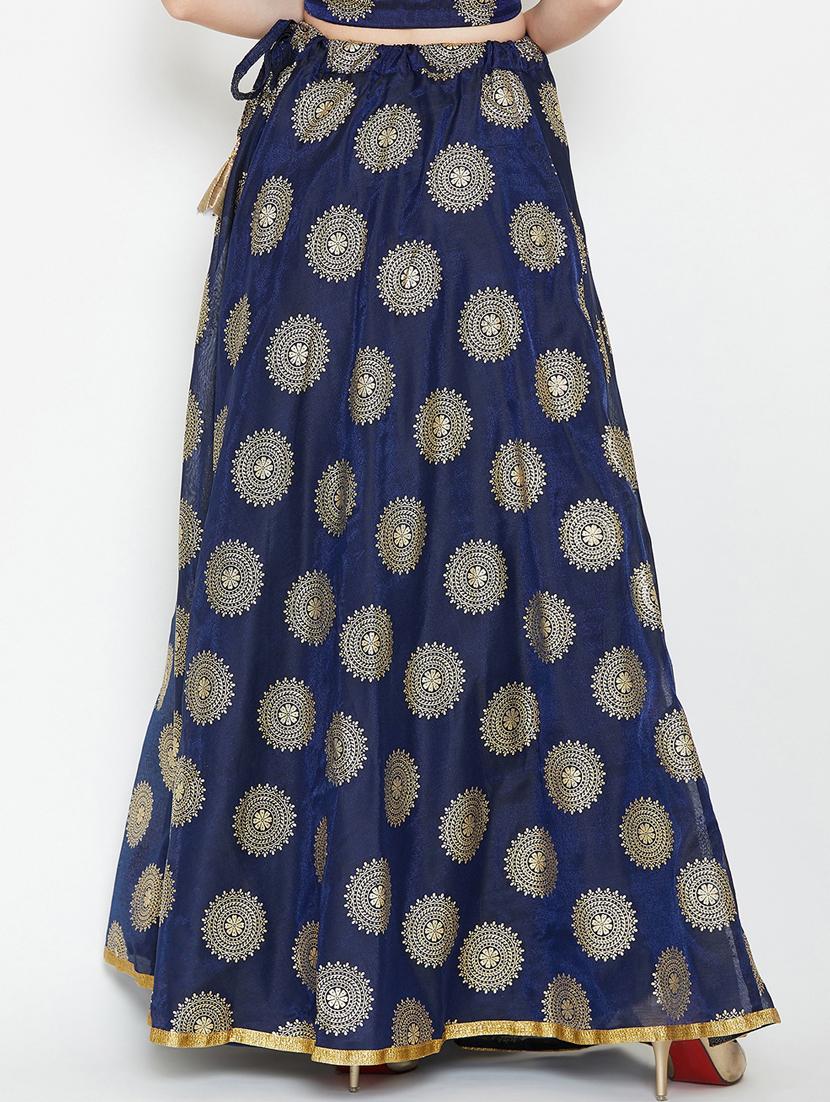 gold print a-line skirt - 16915255 - Zoom Image - 3