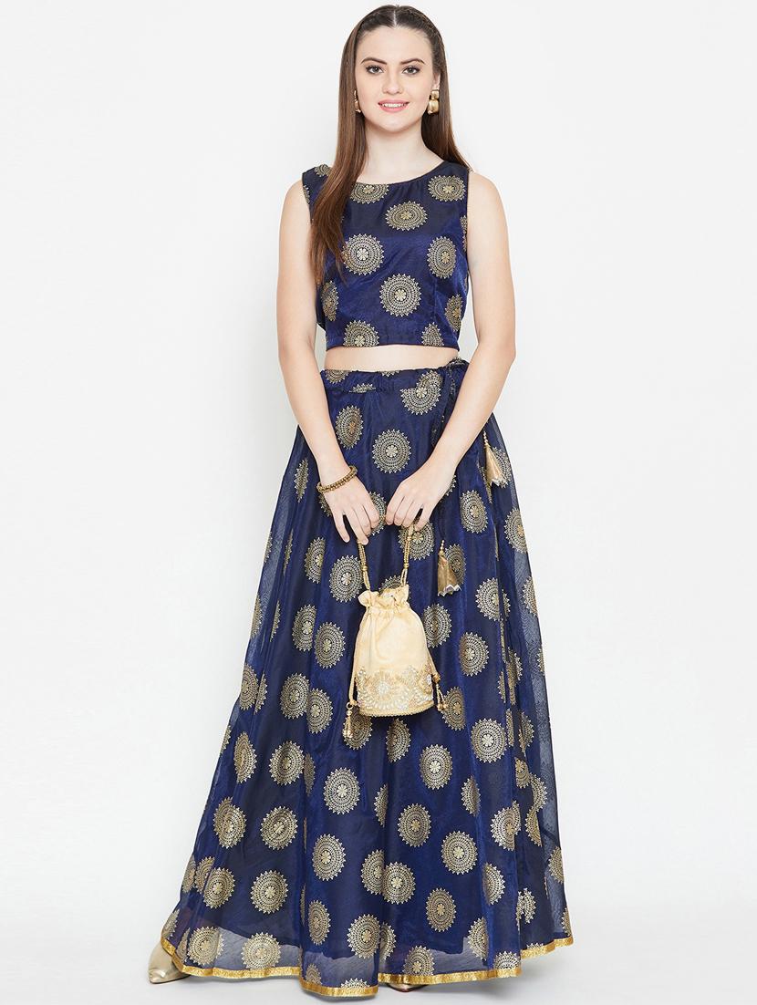 gold print a-line skirt - 16915255 - Zoom Image - 4