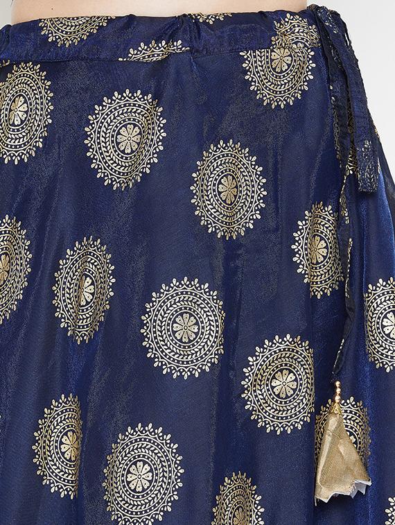 gold print a-line skirt - 16915255 - Zoom Image - 5