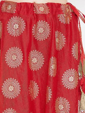 gold print a-line skirt - 16915256 - Standard Image - 5