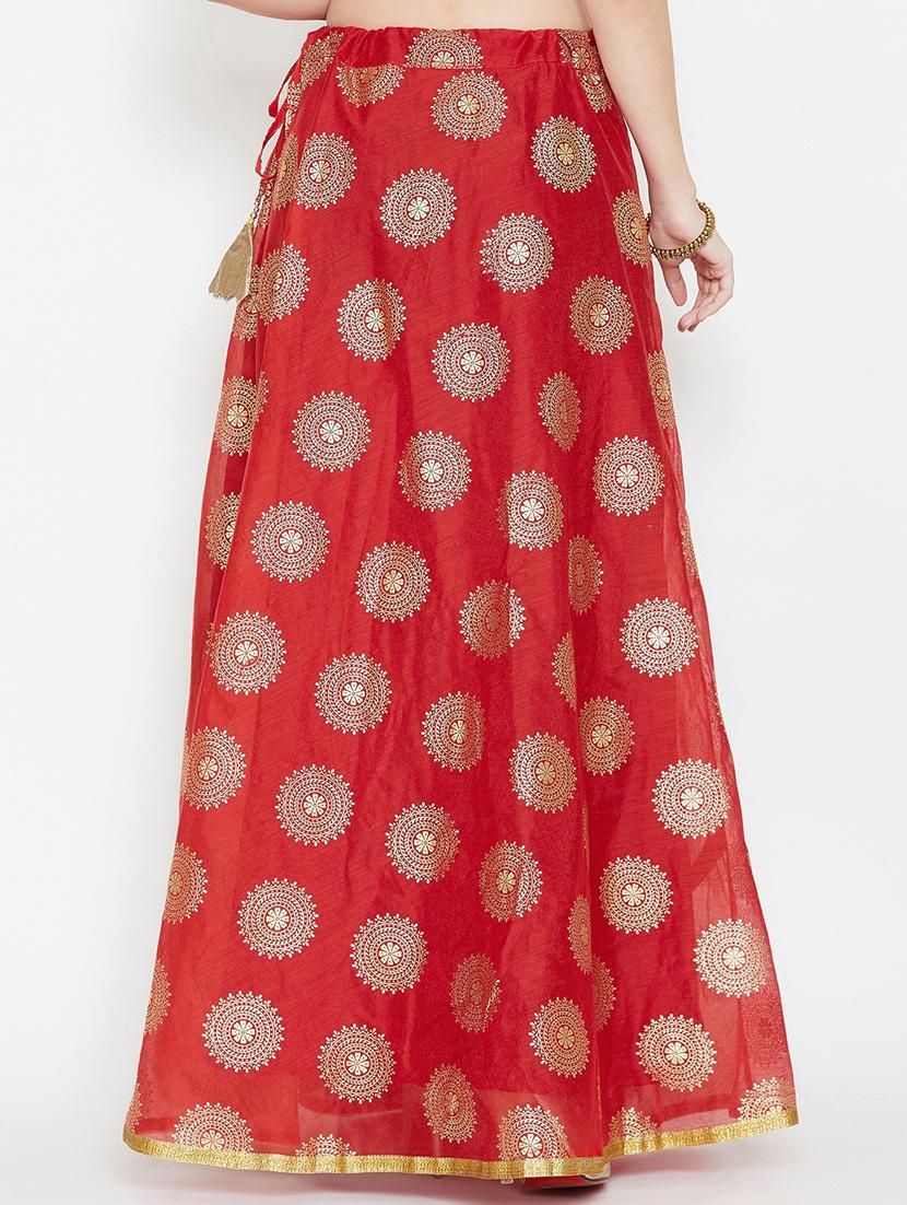 gold print a-line skirt - 16915256 - Zoom Image - 3