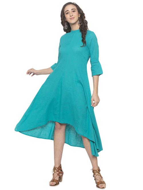 crew neck asymmetric dress - 16915479 - Standard Image - 1