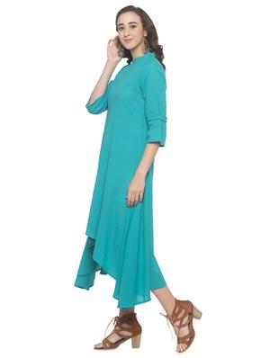 crew neck asymmetric dress - 16915479 - Standard Image - 2