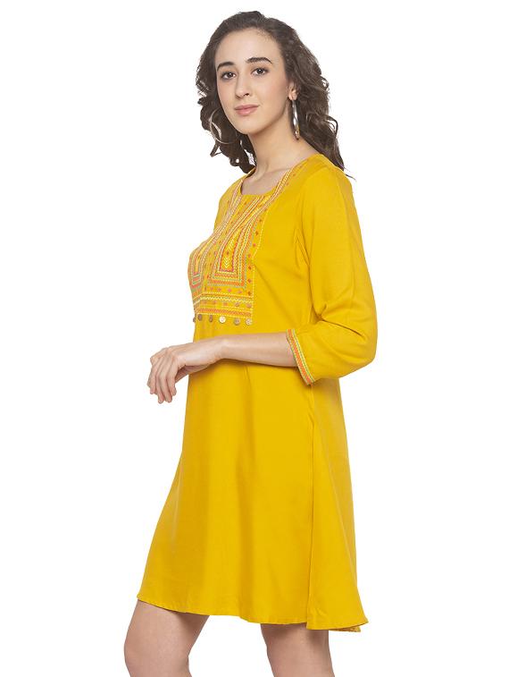 round neck embroidered shift dress - 16915483 - Zoom Image - 2