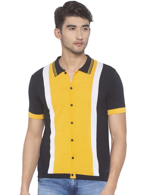 yellow color block t-shirt - 16915560 - Standard Image - 1