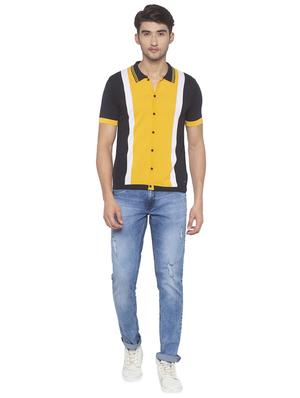 yellow color block t-shirt - 16915560 - Standard Image - 4