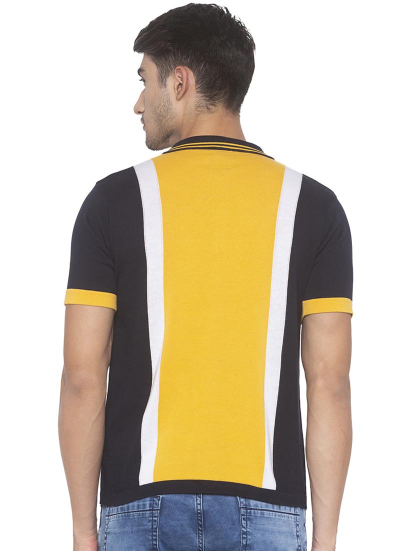 yellow color block t-shirt - 16915560 - Zoom Image - 3