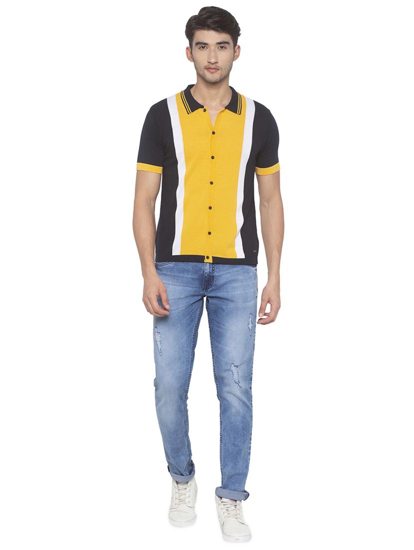 yellow color block t-shirt - 16915560 - Zoom Image - 4