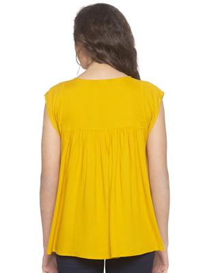 round neck embroidered top - 16915607 - Standard Image - 3