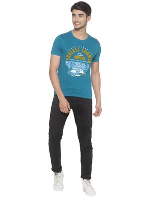 blue chest printed t-shirt - 16915656 - Standard Image - 4