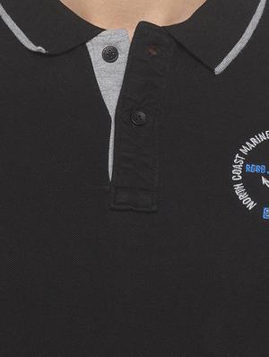 black solid polo t-shirt - 16915661 - Standard Image - 5