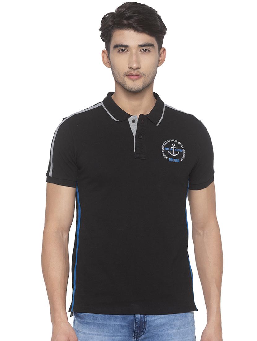 black solid polo t-shirt - 16915661 - Zoom Image - 1