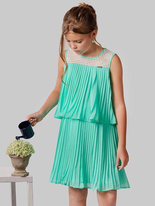 green polyester frock - 16915955 - Very Small Image - 1