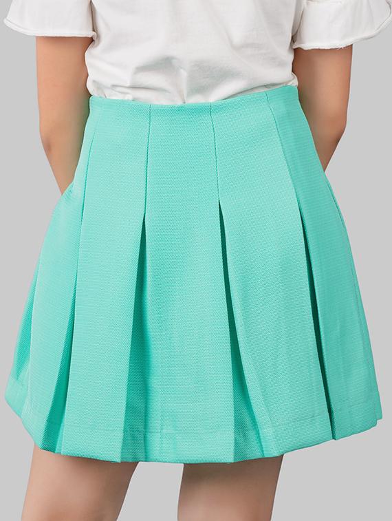 green polyester aline skirt - 16915968 - Zoom Image - 2