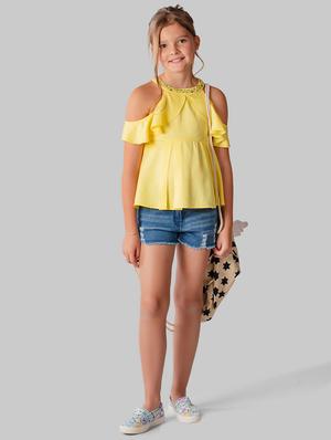 yellow cotton blend regular top - 16915973 - Standard Image - 2
