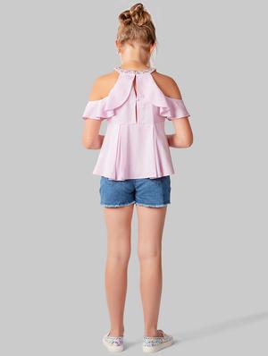 pink cotton blend regular top - 16915974 - Standard Image - 3
