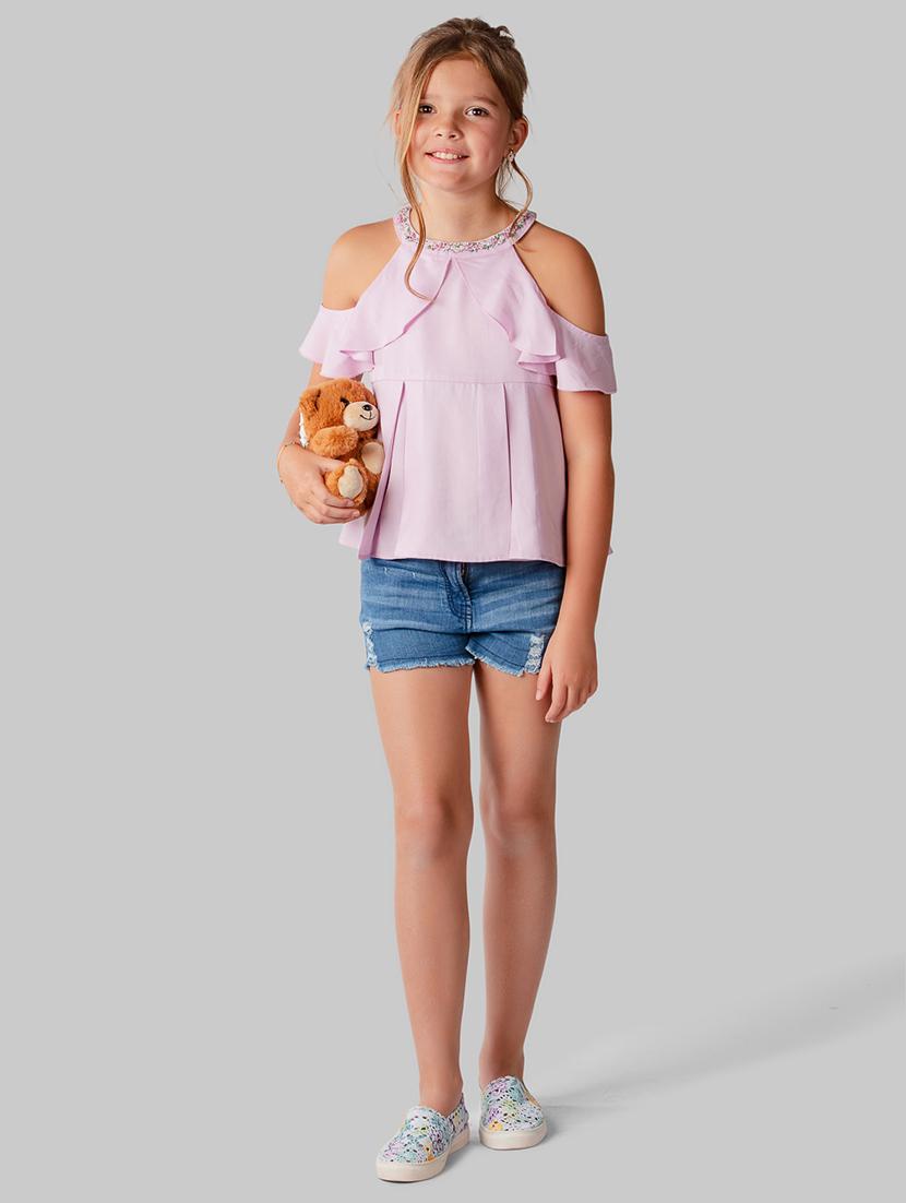 pink cotton blend regular top - 16915974 - Zoom Image - 2