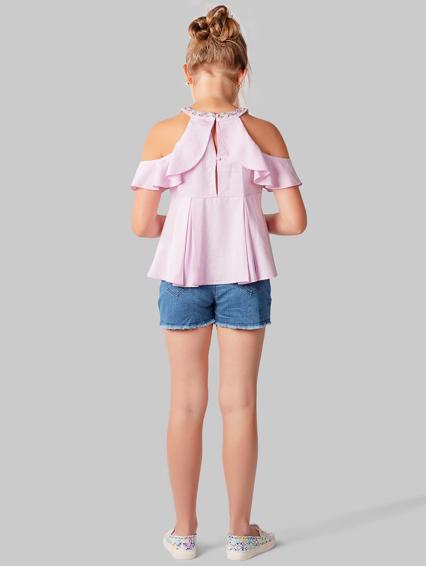pink cotton blend regular top - 16915974 - Zoom Image - 3