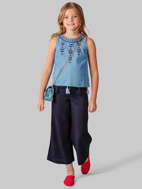 blue cotton regular top - 16915981 - Very Small Image - 1