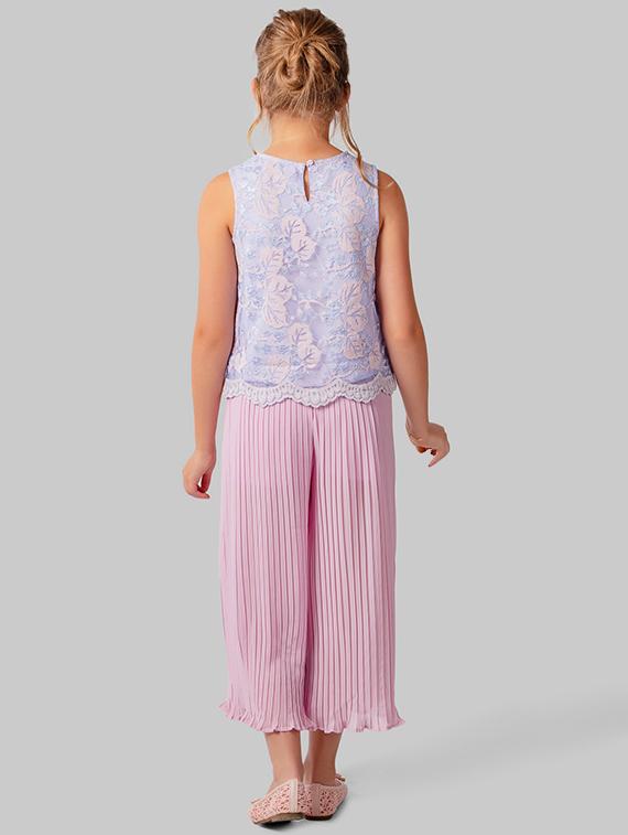 pink polyester palazzo trouser - 16915988 - Zoom Image - 2