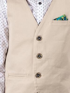 beige cotton waistcoats jackets - 16916026 - Standard Image - 4