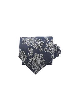 blue and white micro fiber tie - 16916148 - Standard Image - 2