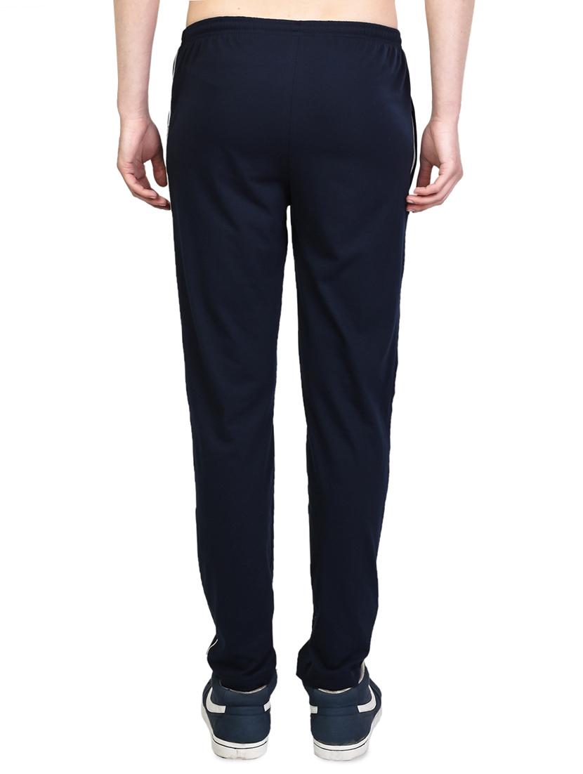 navy blue solid full length track pant - 16917031 - Zoom Image - 3