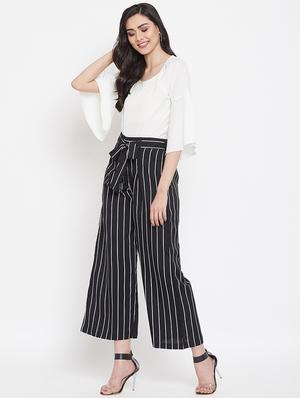 scoop neck top with striped palazzo set - 16917034 - Standard Image - 2
