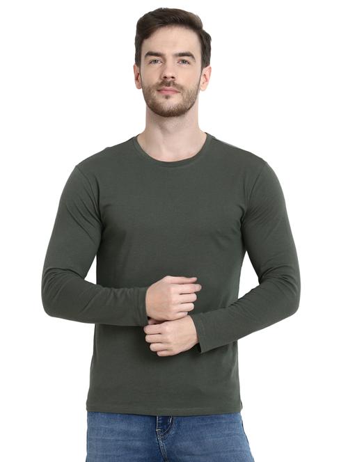 olive green solid t-shirt - 16917337 - Standard Image - 1