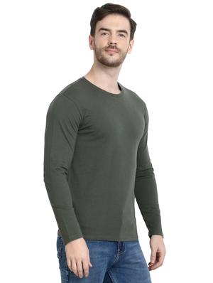 olive green solid t-shirt - 16917337 - Standard Image - 2