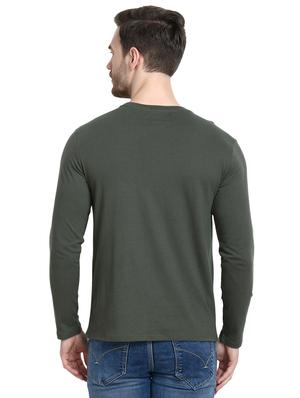 olive green solid t-shirt - 16917337 - Standard Image - 3