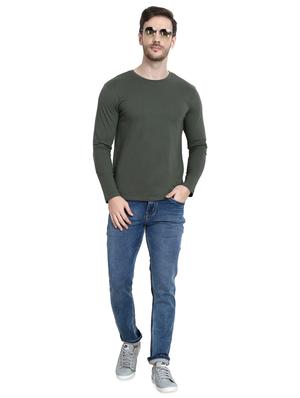 olive green solid t-shirt - 16917337 - Standard Image - 4