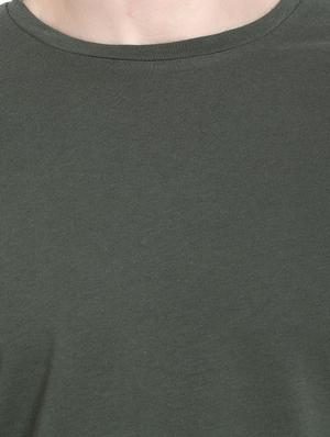 olive green solid t-shirt - 16917337 - Standard Image - 5
