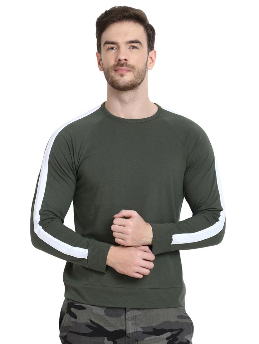 olive green taped raglan t-shirt - 16917343 - Zoom Image - 1