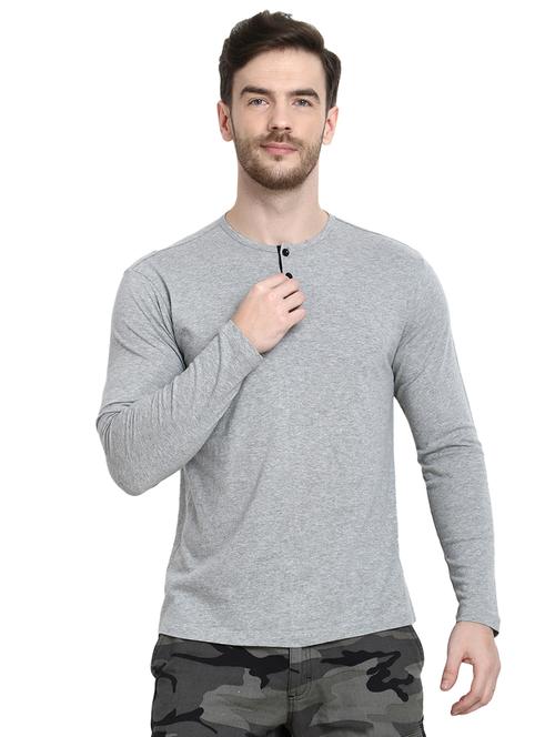 grey solid t-shirt - 16917345 - Standard Image - 1