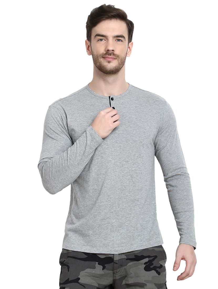 grey solid t-shirt - 16917345 - Zoom Image - 1