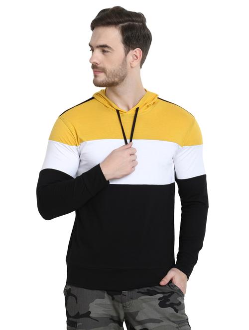 black color block hooded t-shirt - 16917356 - Very Small Image - 1