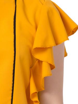 ruffle sleeves contrast detail top - 16917472 - Standard Image - 4