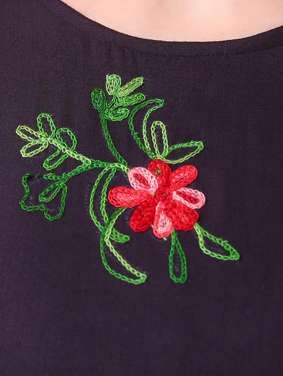 gathered hem embroidered top - 16917829 - Zoom Image - 5
