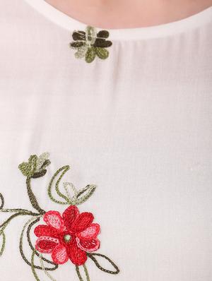 gathered hem embroidered top - 16917830 - Standard Image - 5